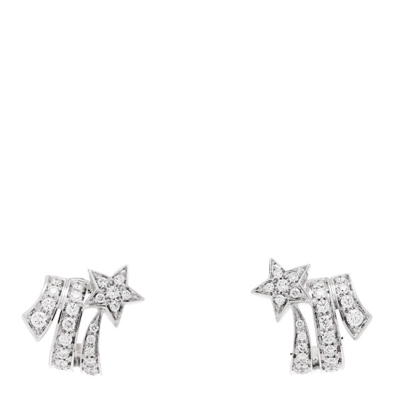 18K White Gold Diamond Etoile Filante Earrings