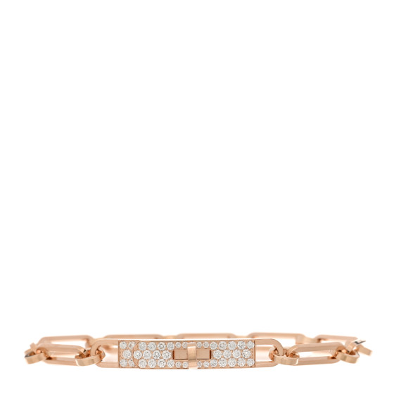 18K Rose Gold Diamond Pave PM Kelly Chaine Bracelet ST