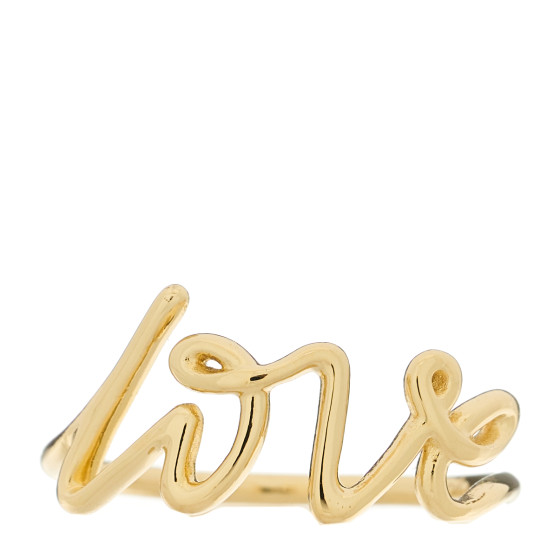 18K Yellow Gold Paloma's Graffiti Love Ring 55 7.25
