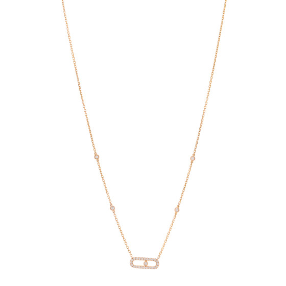 18K Rose Gold Diamond Move Uno Pave Necklace