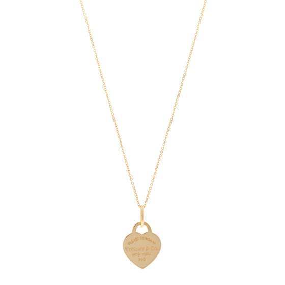 18K Yellow Gold Return to Tiffany Heart Tag Pendant Necklace