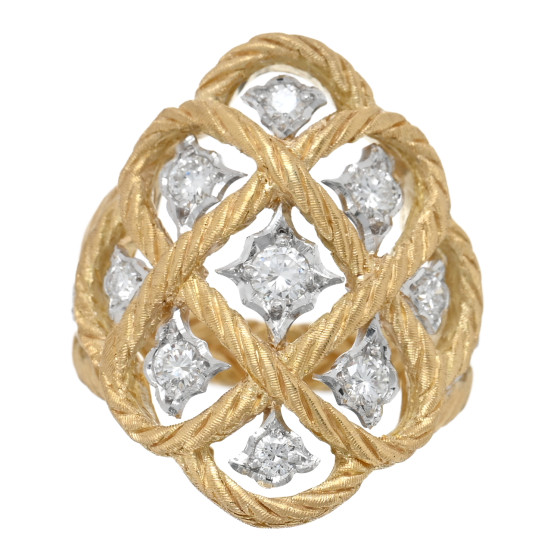 18K Yellow White Gold Diamond Etoilee Ring 51 5.75