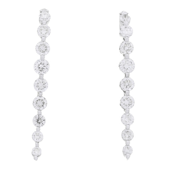 18K White Gold Diamond Medium Cascade Earrings