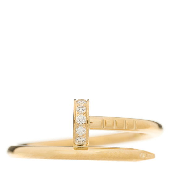 18K Yellow Gold Diamond Small Juste Un Clou Ring 50 5.25