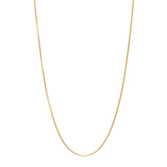 18K Yellow Gold 1.7mm Box Chain Necklace 18"