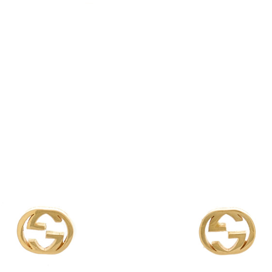 18K Yellow Gold Interlocking G Stud Earrings