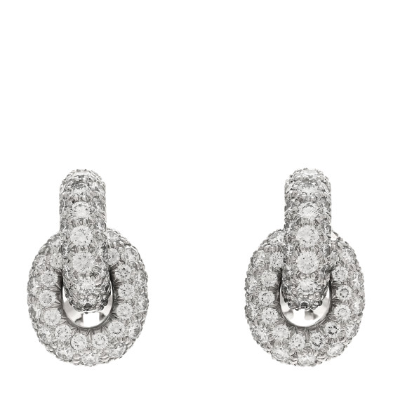 Platinum Diamond Pave Link Earrings