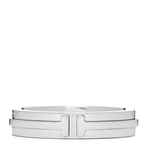 18K White Gold Narrow T Two Ring 57 8
