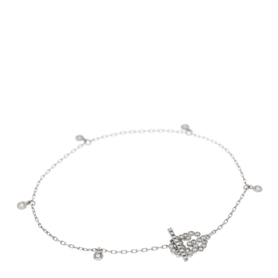 18K White Gold Diamond GG Running Bracelet