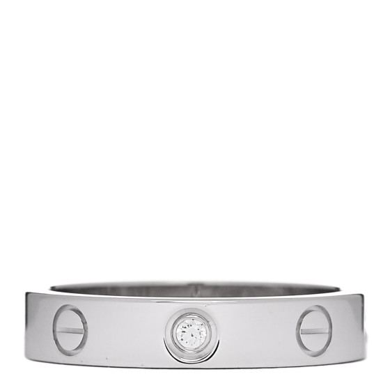 18K White Gold Diamond 4mm LOVE Wedding Band Ring 53 6.5