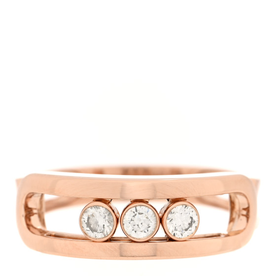 18K Rose Gold Diamond Move Classique Band Ring 53 6.25
