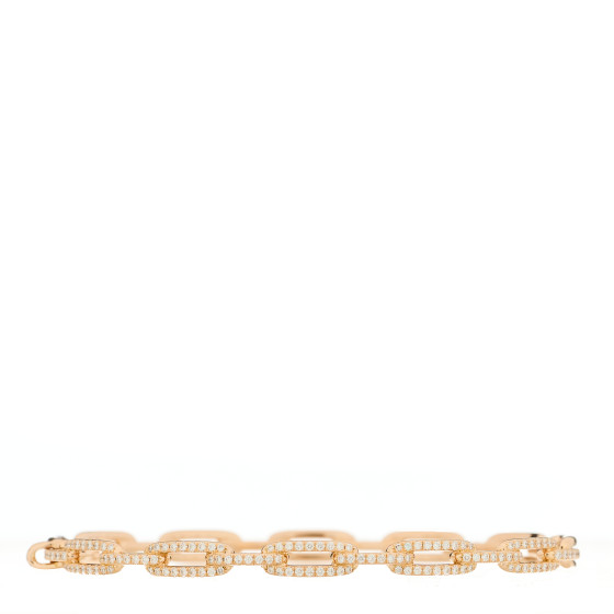 18K Rose Gold Diamond 4mm Stax Chain Link Bracelet
