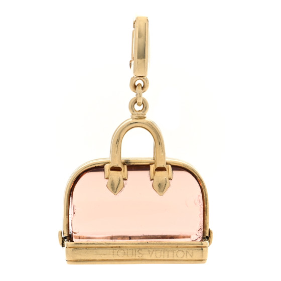 18K Yellow Gold Pink Glass Alma Charm