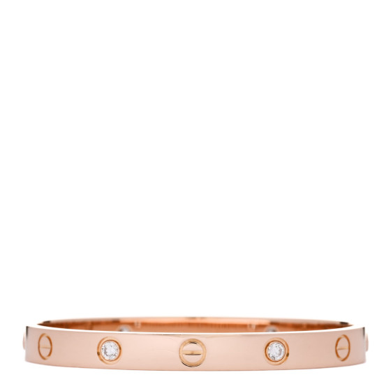 18K Pink Gold 4 Diamond LOVE Bracelet 16