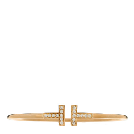 18K Rose Gold Diamond T Wire Bracelet