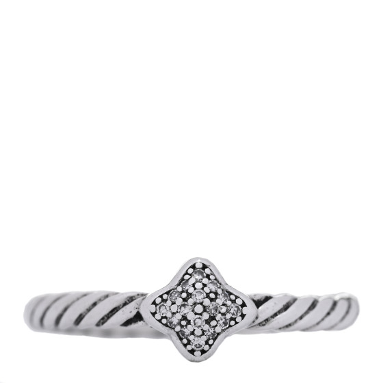 Sterling Silver Diamond Quatrefoil Ring 54 7