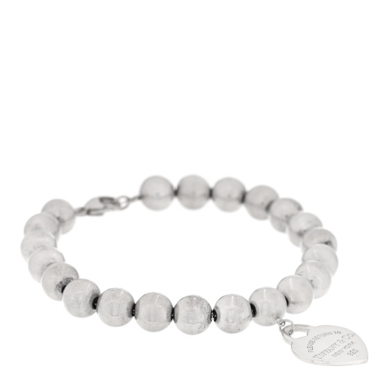 Sterling Silver 8mm Return To Tiffany Heart Tag Bead Bracelet