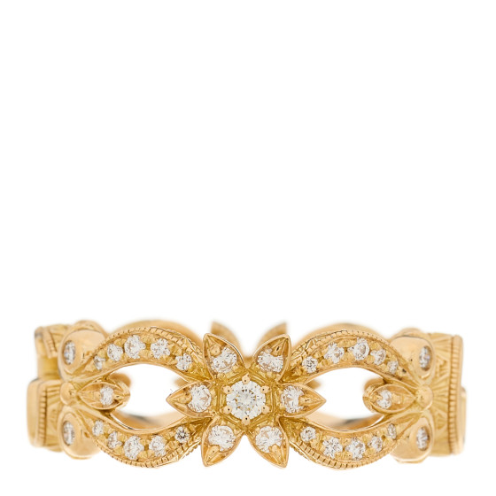 18K Yellow Gold Diamond Flora Ring 50 5.5
