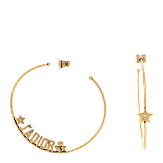 Metal J Adior Hoop Earrings Aged Gold