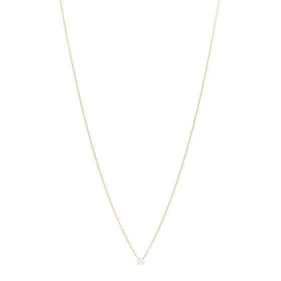 18K Rose Gold Diamond .14ct Solitaire Pendant Necklace