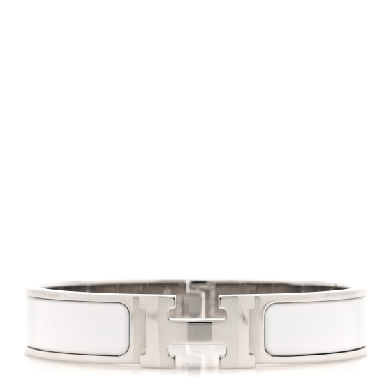 Enamel Narrow Clic Clac H Bracelet PM White