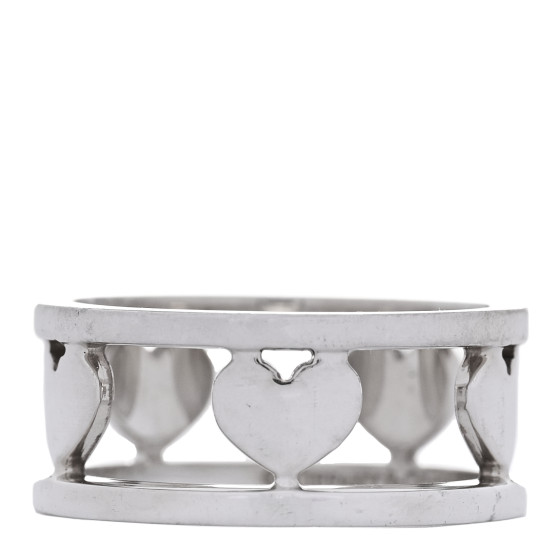 Sterling Silver Heart Stencil Band Ring 53 6.5