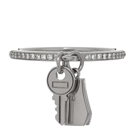 18K White Gold Diamond Kelly Clochette Ring 52 6