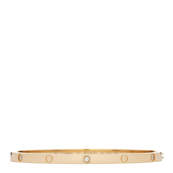 18K Yellow Gold 6 Diamond Small LOVE Bracelet 17