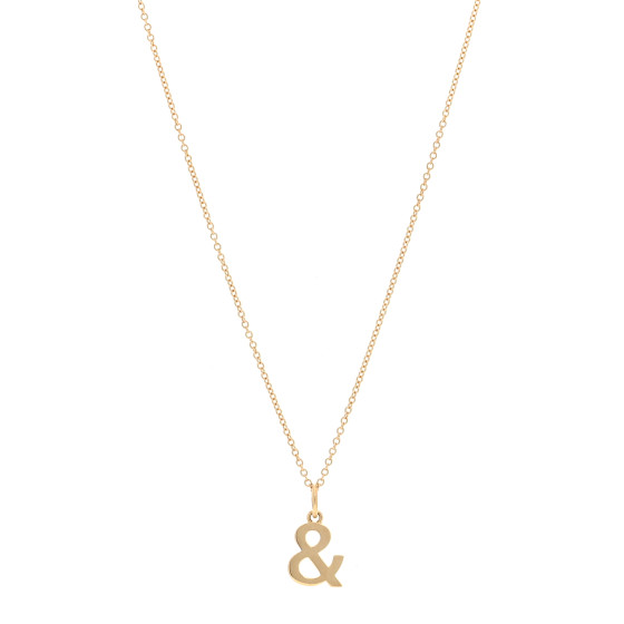 18K Yellow Gold Ampersand Pendant Necklace