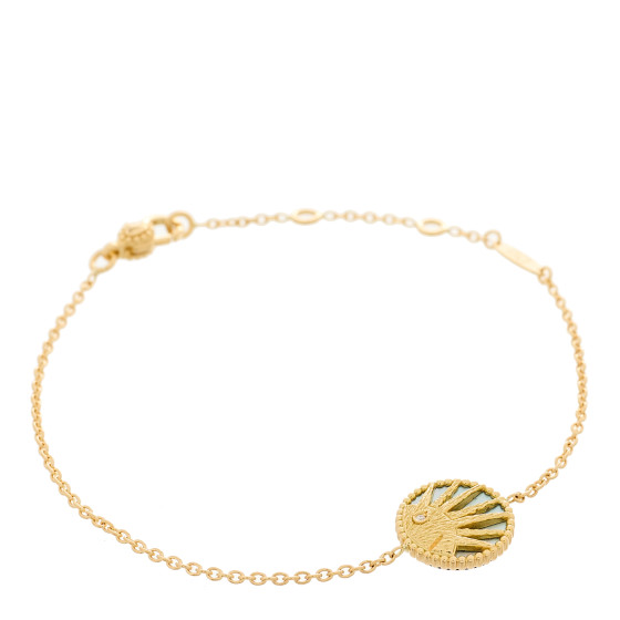18K Yellow Gold Diamond Black Onyx Mother of Pearl Rose Celeste Bracelet