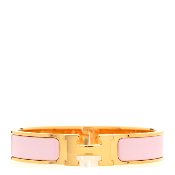 Enamel Narrow Clic Clac H Bracelet PM Rose Dragee