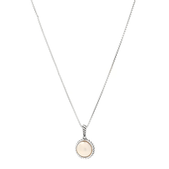 Sterling Silver Pearl Cable Pendant Necklace