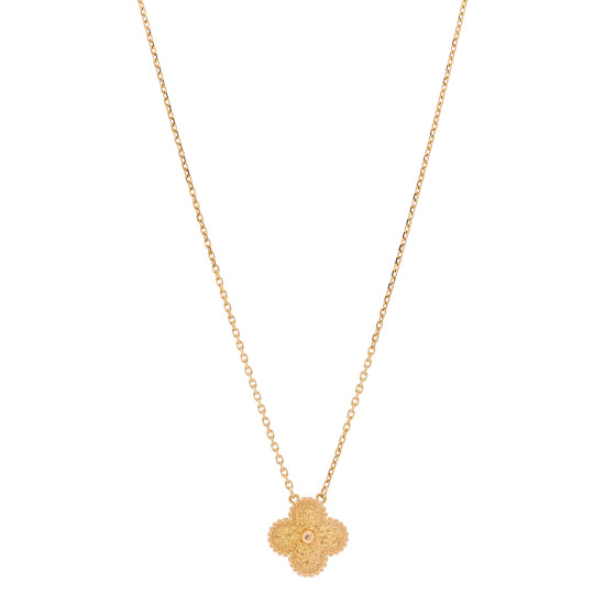 18K Rose Gold Vintage Alhambra Pendant Necklace