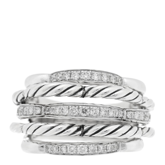 Sterling Silver Diamond 15mm Tides Dome Ring 53 6.25