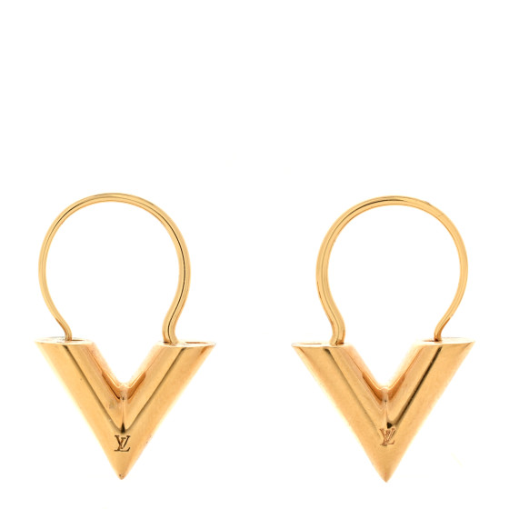 Brass Essential V Hoop Earrings Gold