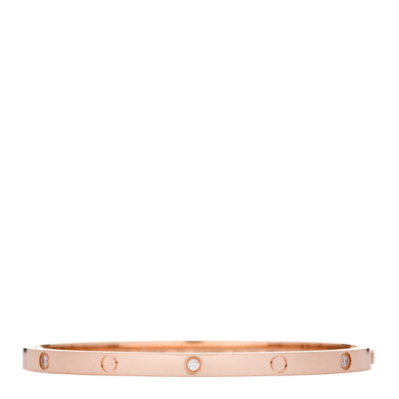 18K Pink Gold 6 Diamond Small LOVE Bracelet 16
