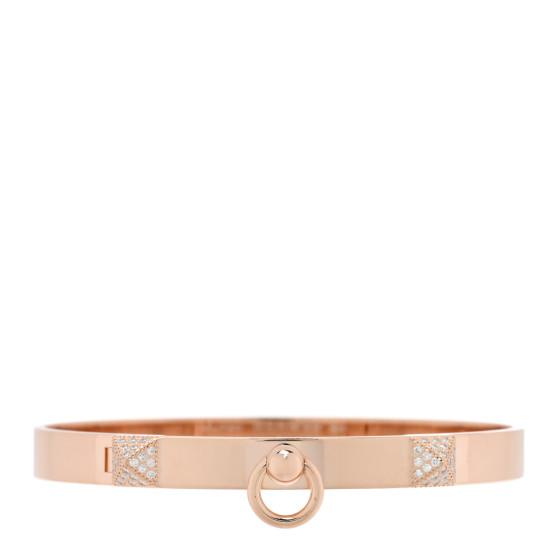 18K Rose Gold Diamond PM Collier De Chien Bracelet SH