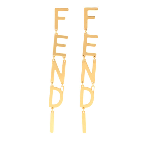 Metal Signature Earrings Gold
