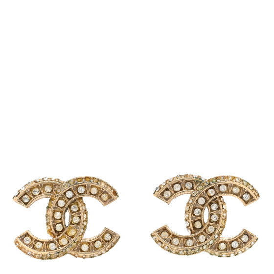 Crystal Timeless CC Earrings Light Gold