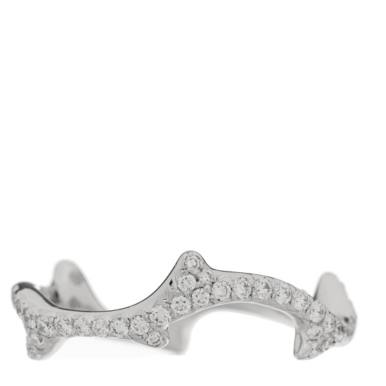 18K White Gold Diamond Pave Bois de Rose Ring 53 6.25