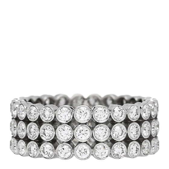 Platinum Diamond Jazz Three-Row Band Ring 49 4.75