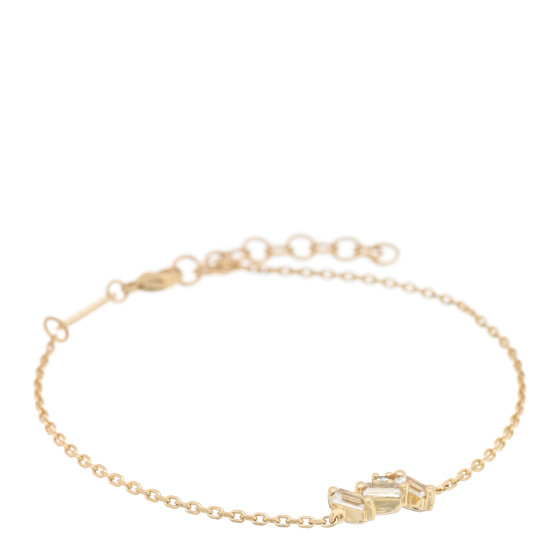 14K Yellow Gold Diamond White Topaz Bracelet