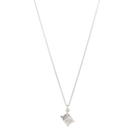 Sterling Silver Atlas Cube Pendant Necklace