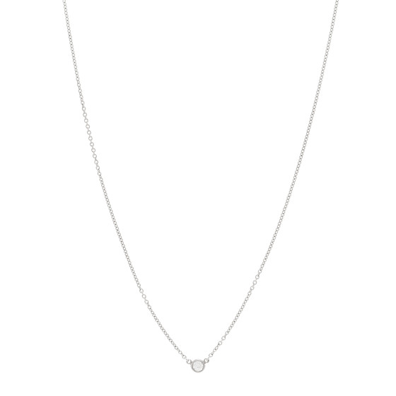 Platinum Diamond .12ct Elsa Peretti Diamonds By The Yard Pendant Necklace
