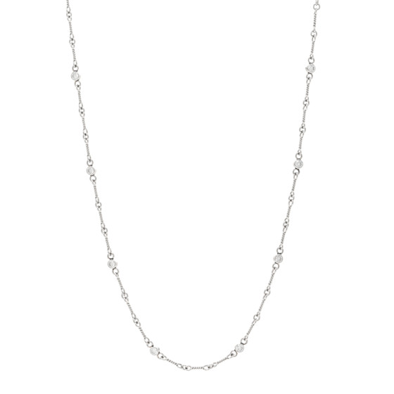 Platinum Diamond Dog Bone Chain Necklace