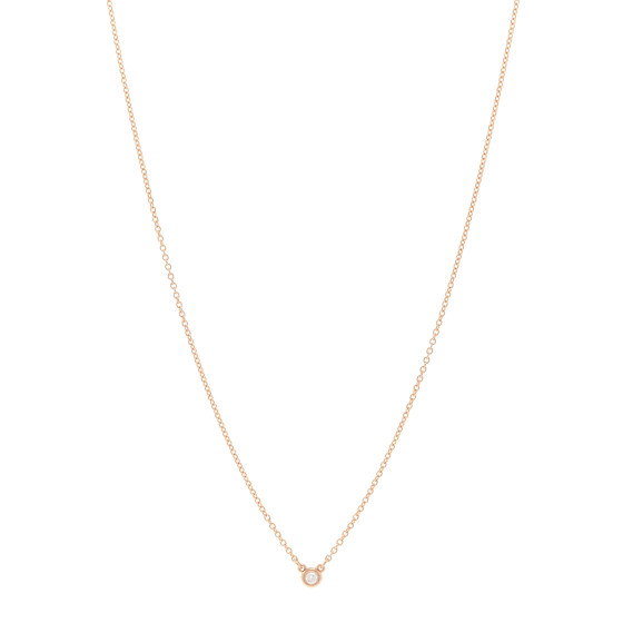 18K Rose Gold Diamond .03ct Elsa Peretti Diamonds by the Yard Pendant Necklace