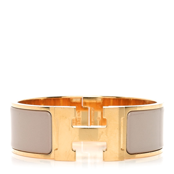 Enamel Wide Clic Clac H Bracelet PM Marron Glace