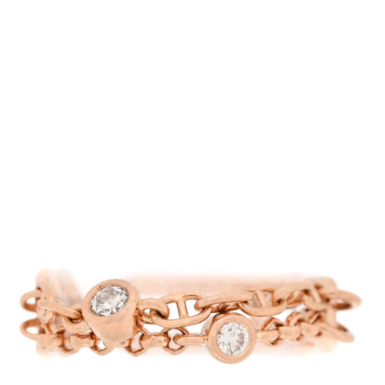 18K Rose Gold Diamond PM Chaine d'Ancre Chaos Ring 52 6