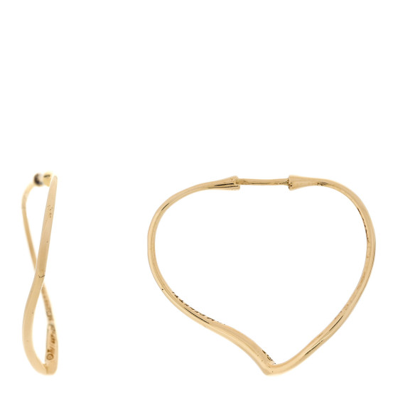 18K Yellow Gold Small Elsa Peretti Open Heart Hoop Earrings