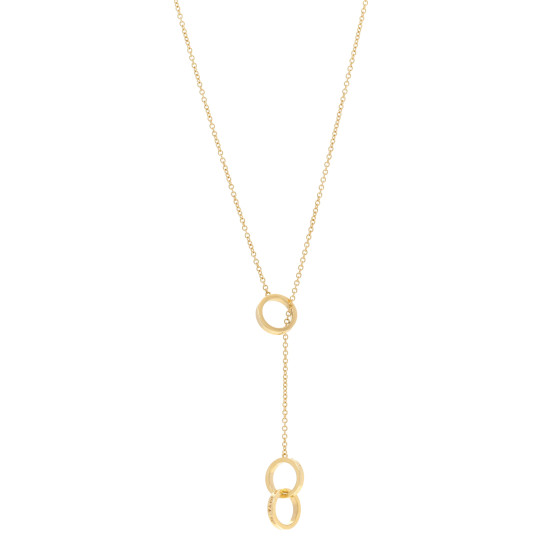 18K Rose Gold 1837 Interlocking Circles Lariat Necklace